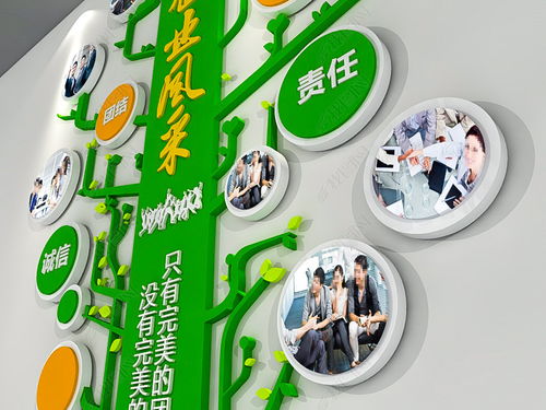 企业文化墙展厅照片墙公司员工风采效果图图片 设计效果图下载