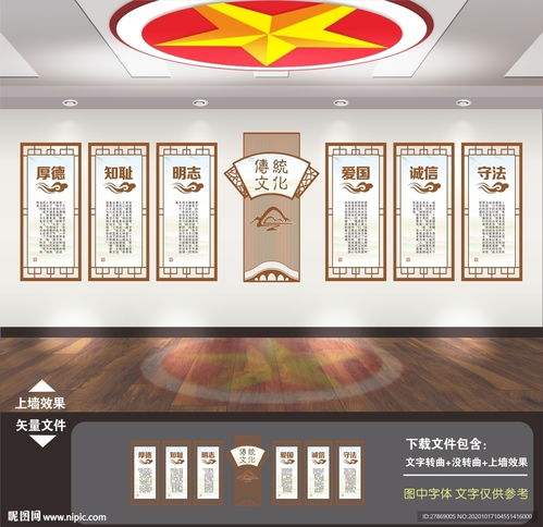 传统文化展板 传统文化挂画图片